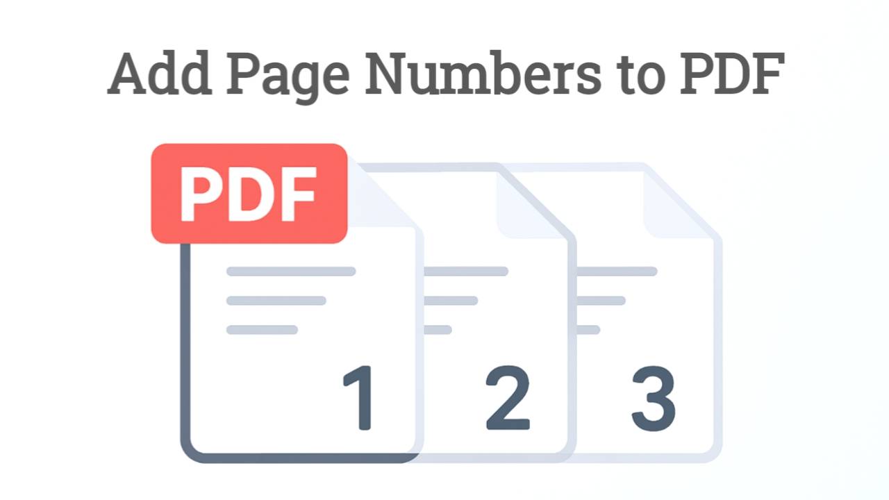 Add Page Numbers to PDF – Illustration of numbered PDF pages