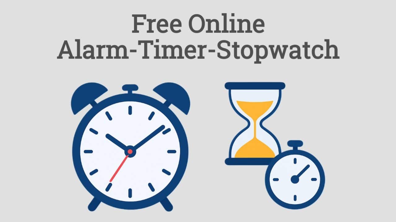 Free Online Clock with Alarm, Timer, and Stopwatch icons