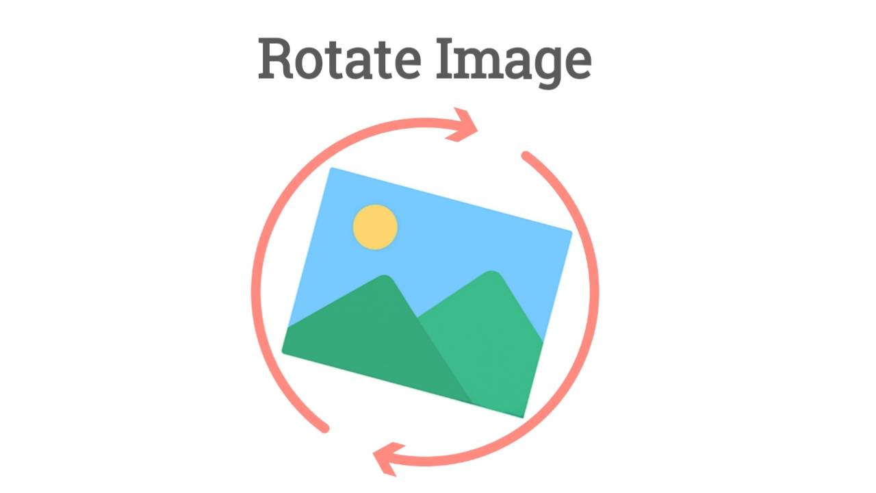 Rotate Image icon with photo and circular arrows showing rotation