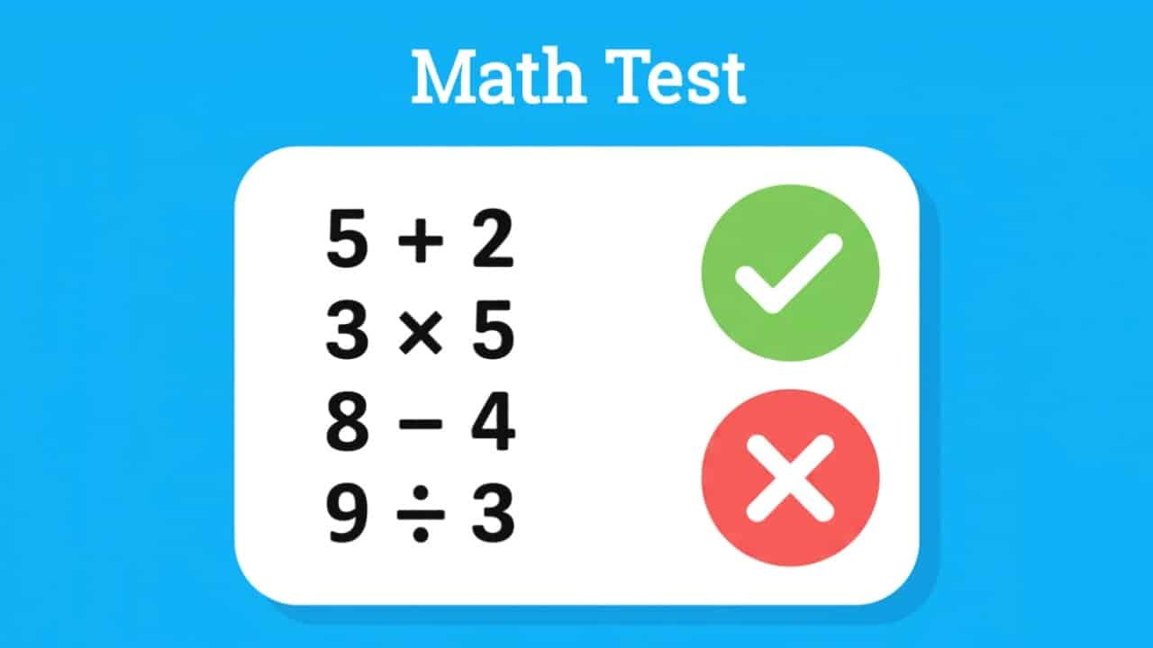 Math Test – Free online practice with addition, subtraction, multiplication, and division problems