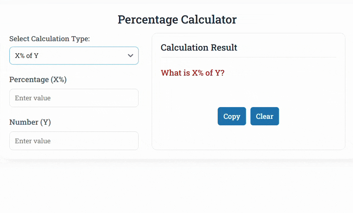 A quick guide to the SoulaTools Percentage Calculator.